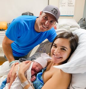 Lori and Noah's First Picture with Eva after her Birth